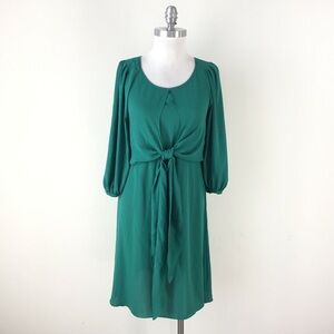 Women's | Anthropologie Maeve | Valparaiso Emerald Green Chiffon Dress Tie Front